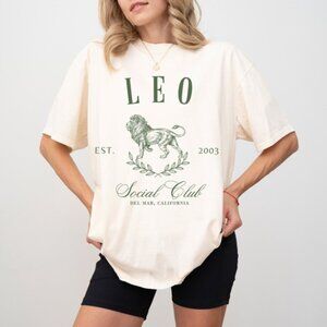 Leo Social Club Zodiac Sign tshirt, July Birthday Crewneck Shirt